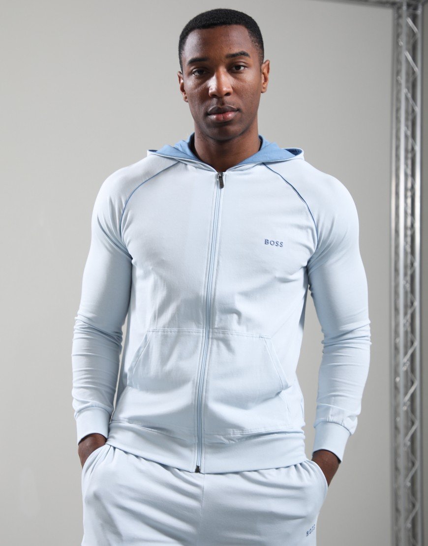 BOSS Mix & Match Hooded Jacket Open Blue