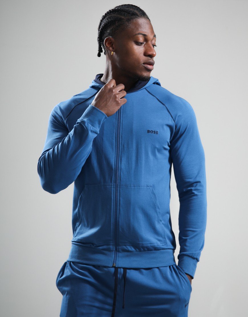 BOSS Mix & Match Hooded Jacket Open Blue