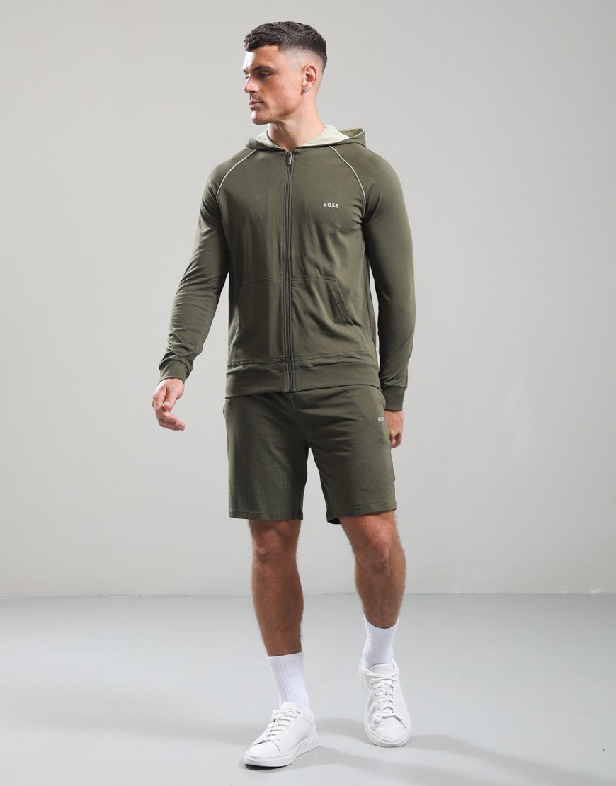 BOSS Mix & Match Hooded Jacket Open Green