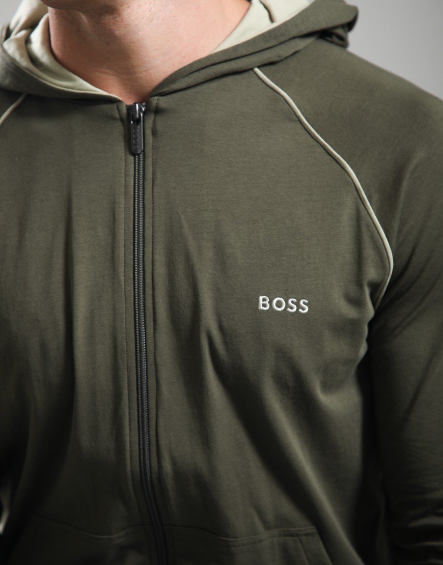 BOSS Mix & Match Hooded Jacket Open Green