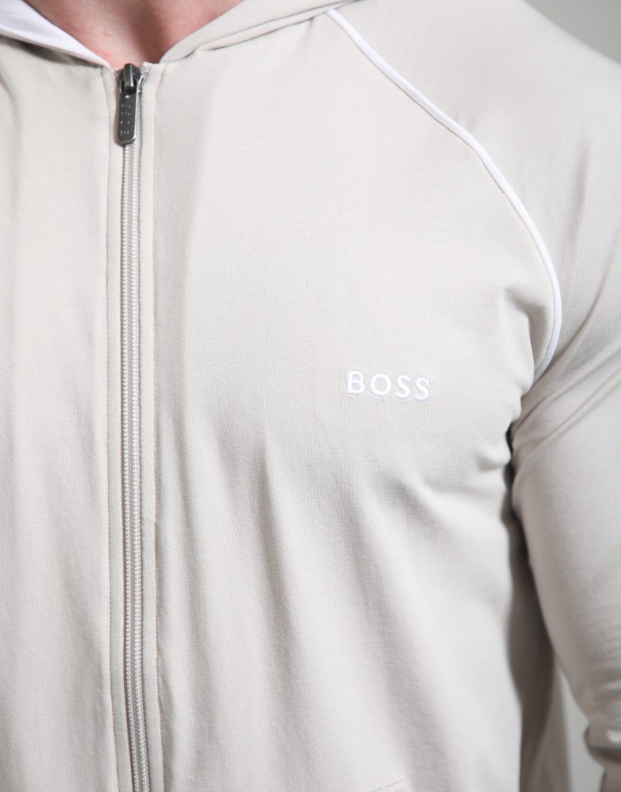 BOSS Mix & Match Hooded Jacket Open Grey