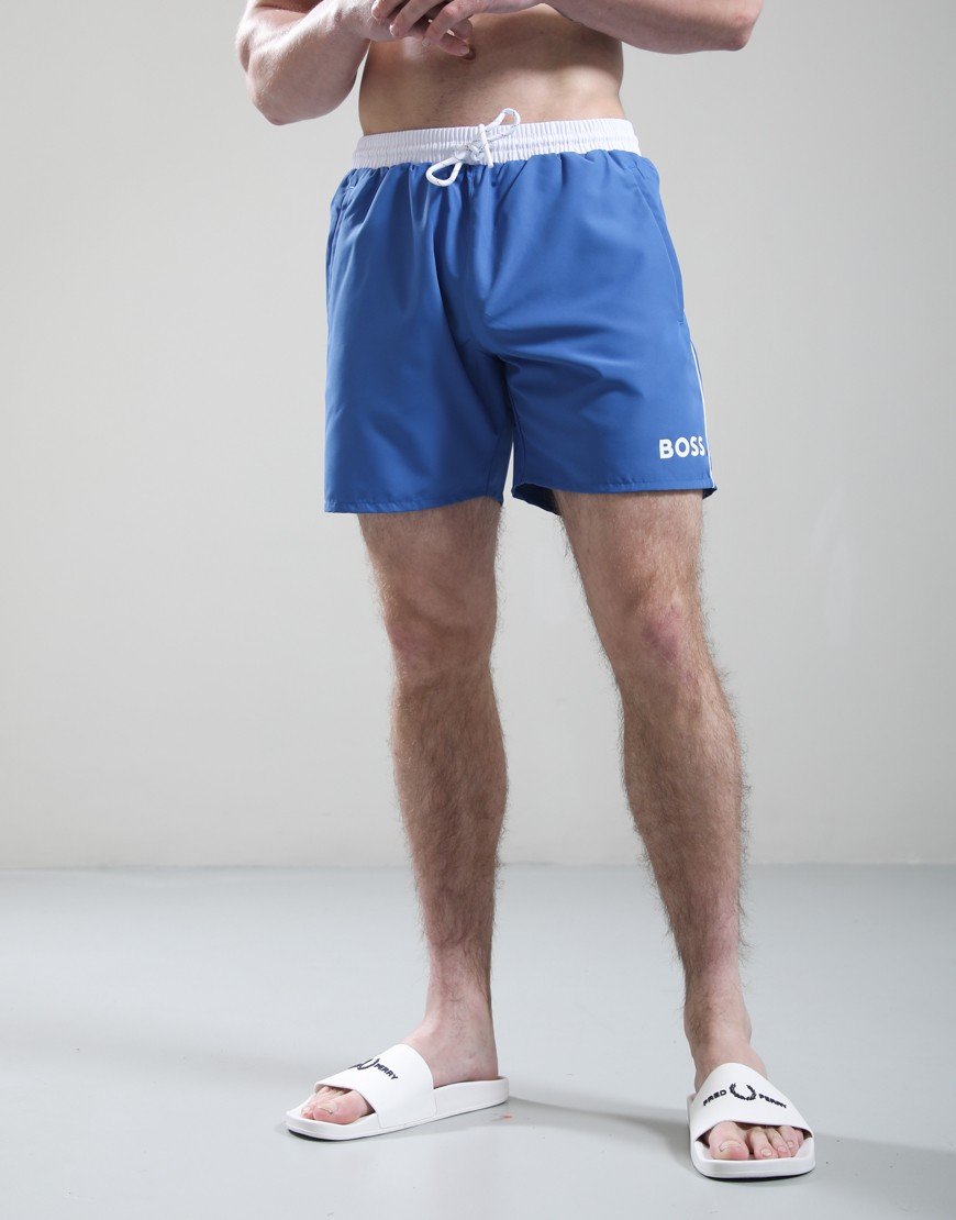 BOSS Starfish Swim Shorts Open Blue