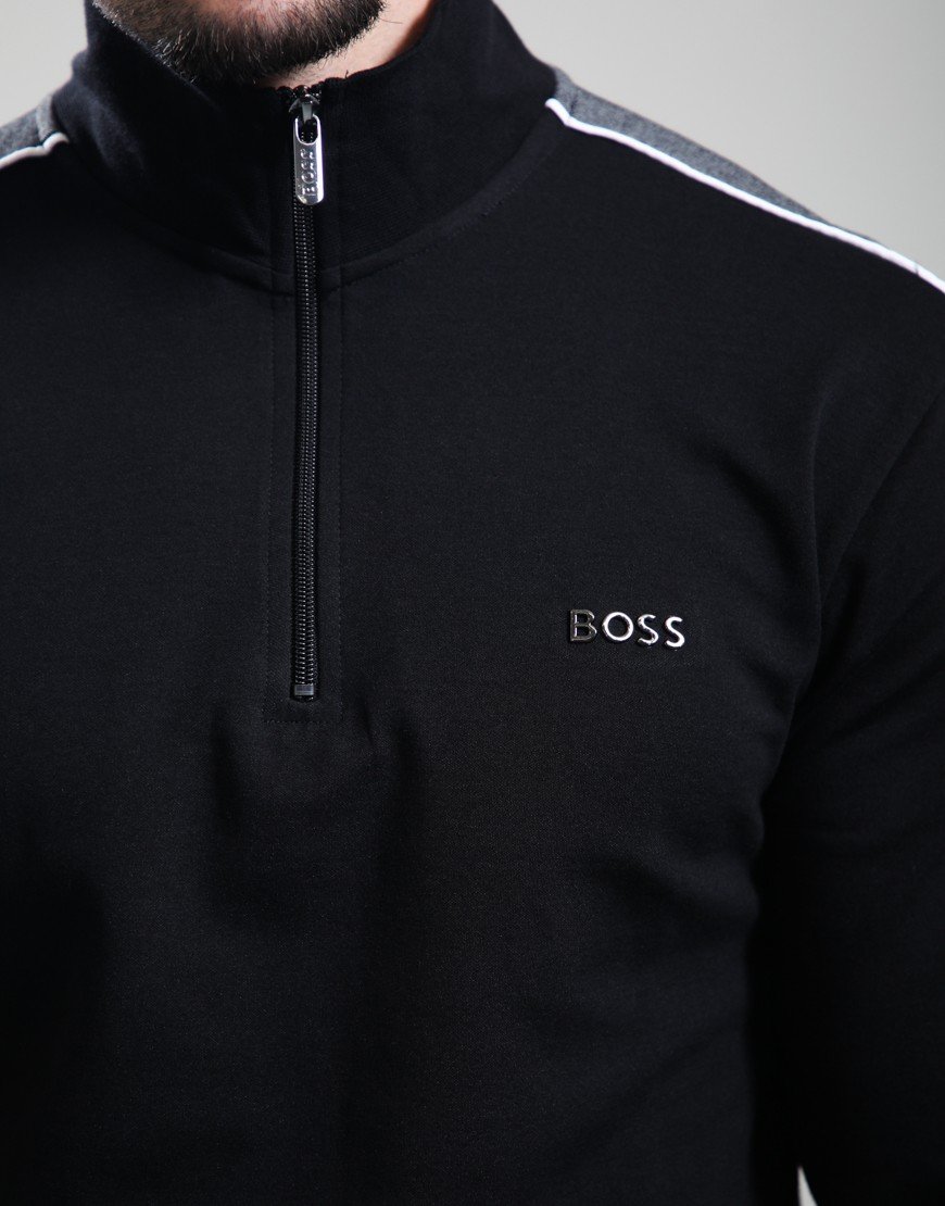 BOSS Tracksuit 1/4 Zip Jacket Black