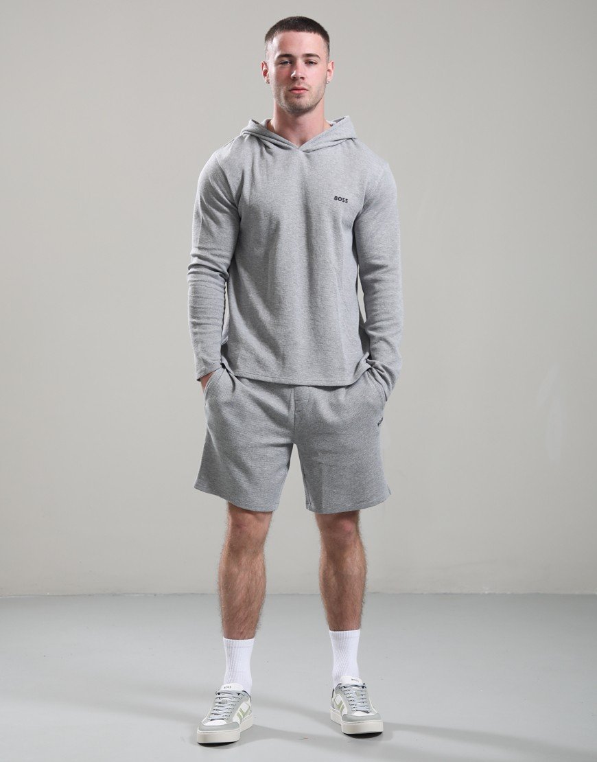 BOSS Waffle Hooded LS-Shirt Medium Grey