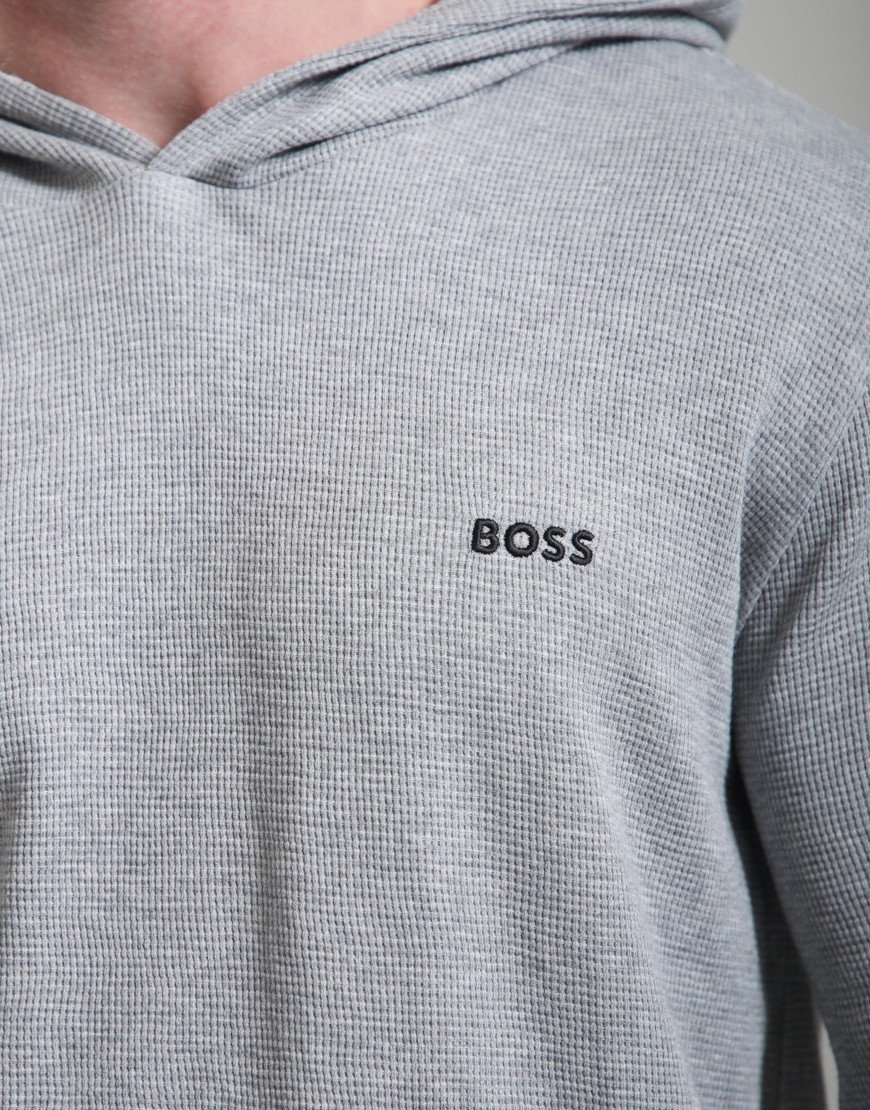 BOSS Waffle Hooded LS-Shirt Medium Grey