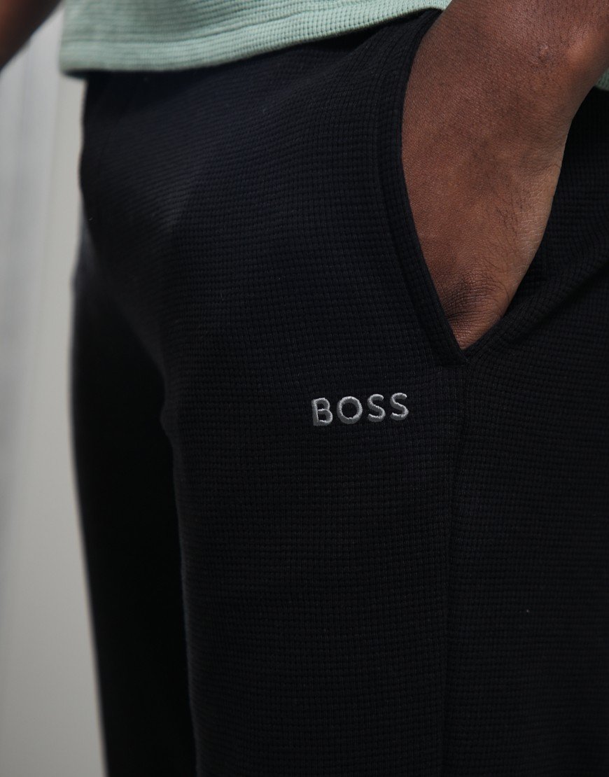 BOSS Waffle Cuff Joggers Black
