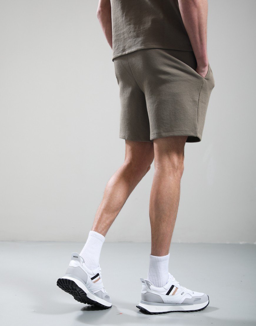 BOSS Waffle Shorts Open Brown