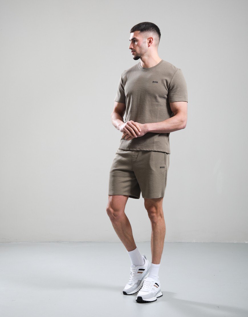 BOSS Waffle T-Shirt Open Brown