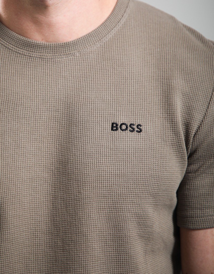 BOSS Waffle T-Shirt Open Brown