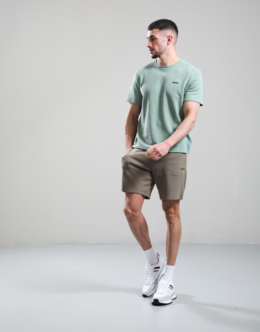 BOSS Waffle T-Shirt Open Green