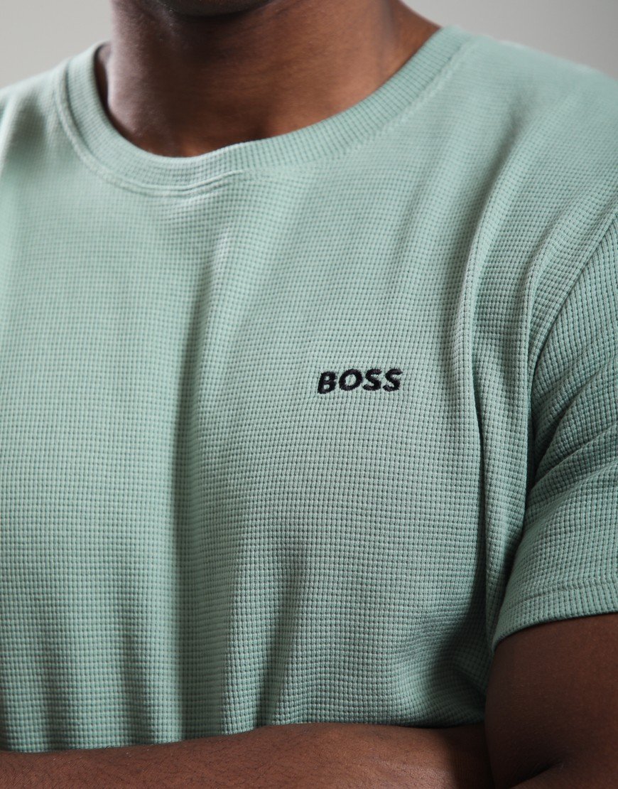 BOSS Waffle T-Shirt Open Green
