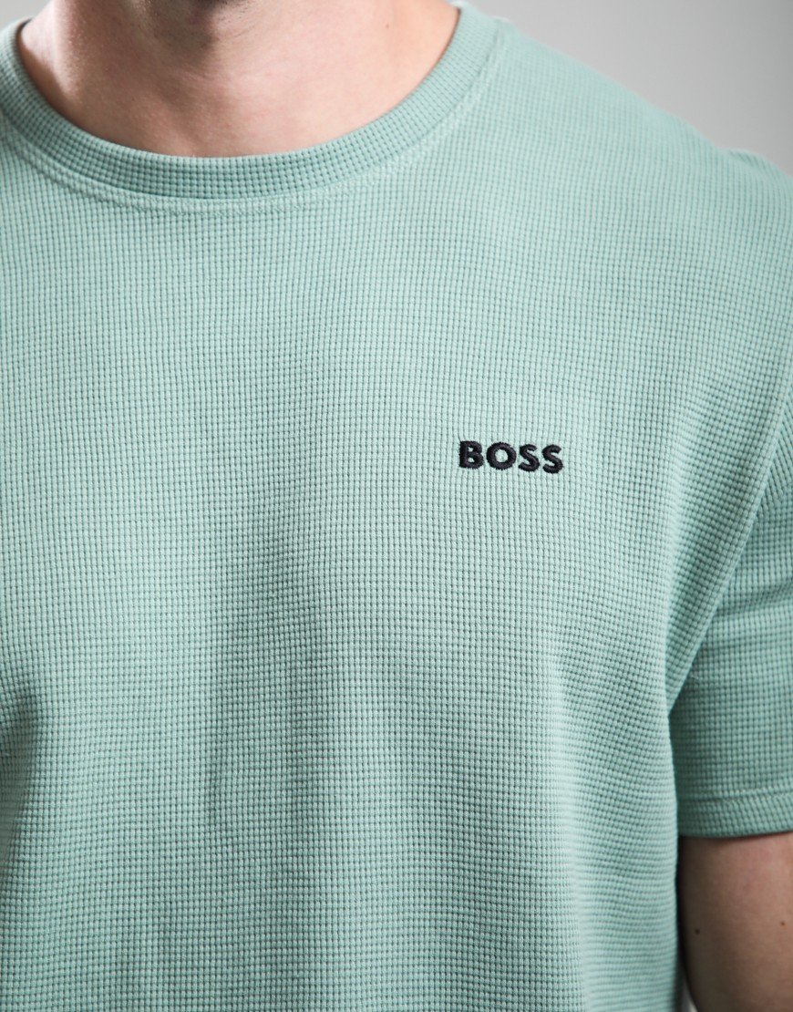 BOSS Waffle T-Shirt Open Green