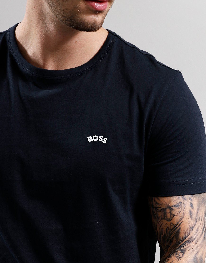 BOSS Curved Logo T-shirt Dark Blue