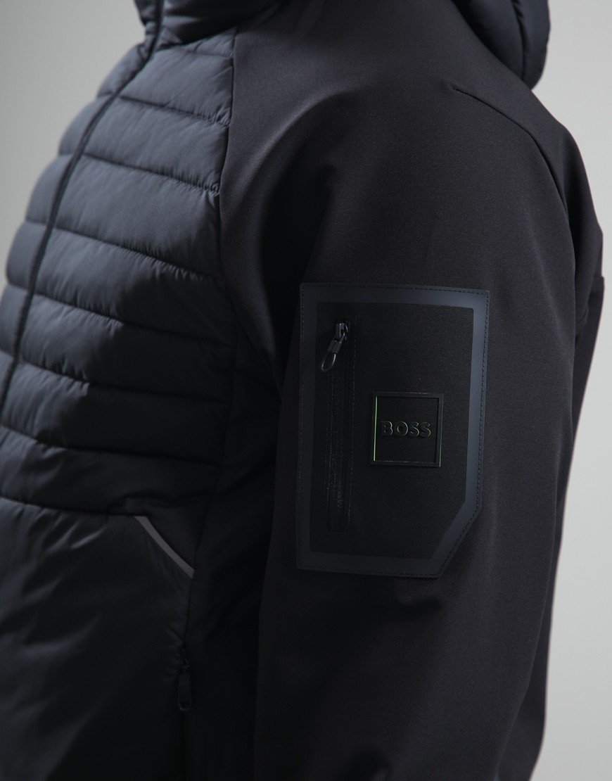 BOSS J_Urbanex Hybrid Hooded Jacket Black