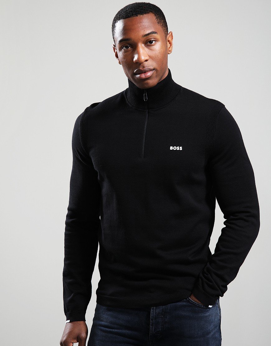 BOSS K_Ever-X Quarter Zip Knit Black