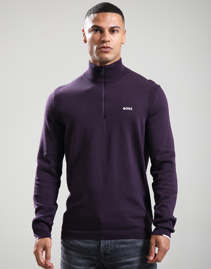 BOSS K_Ever-X Quarter Zip Knit Medium Purple