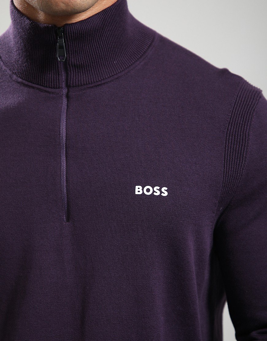BOSS K_Ever-X Quarter Zip Knit Medium Purple