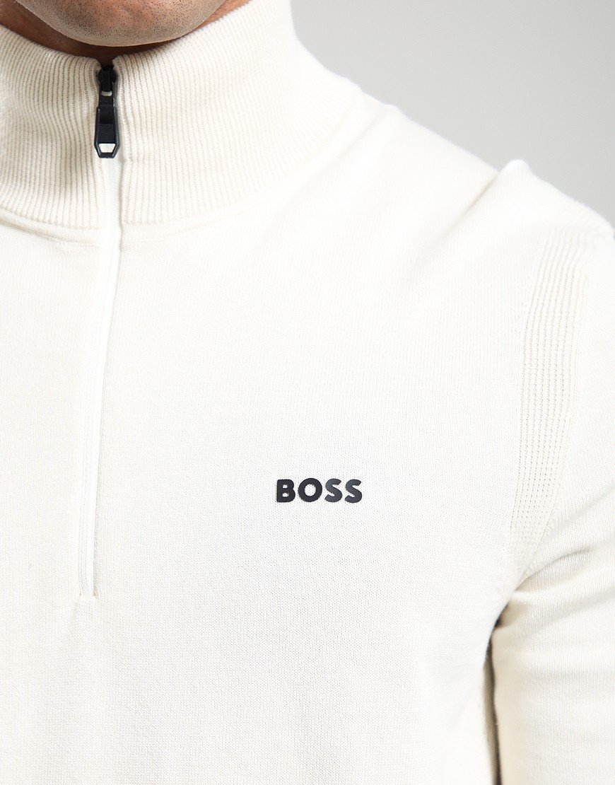 BOSS K_Ever-X Quarter Zip Knit Open White