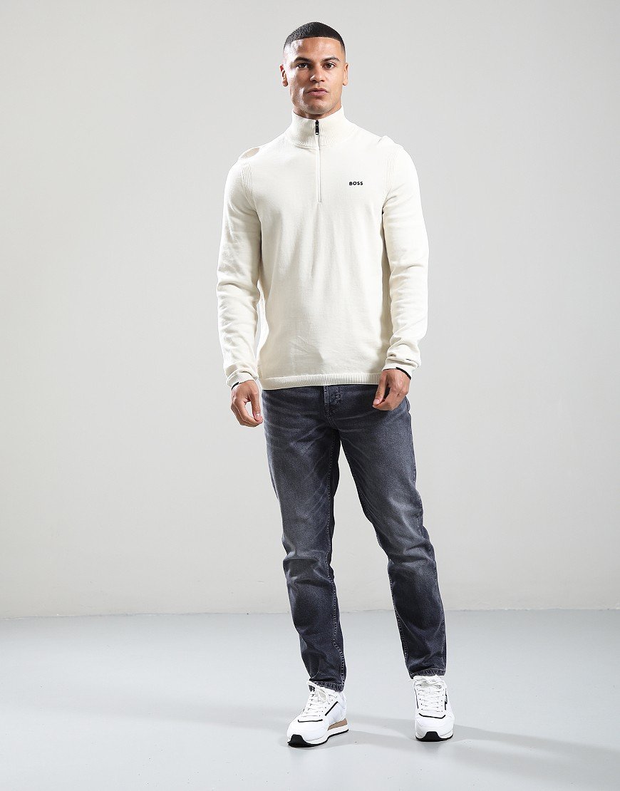 BOSS K_Ever-X Quarter Zip Knit Open White