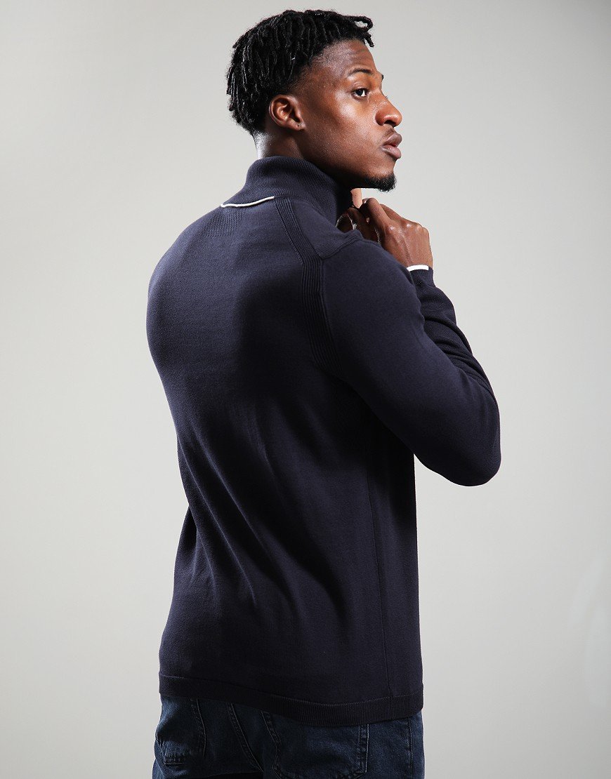 BOSS K_Ever-X Quarter Zip Knit Dark Blue