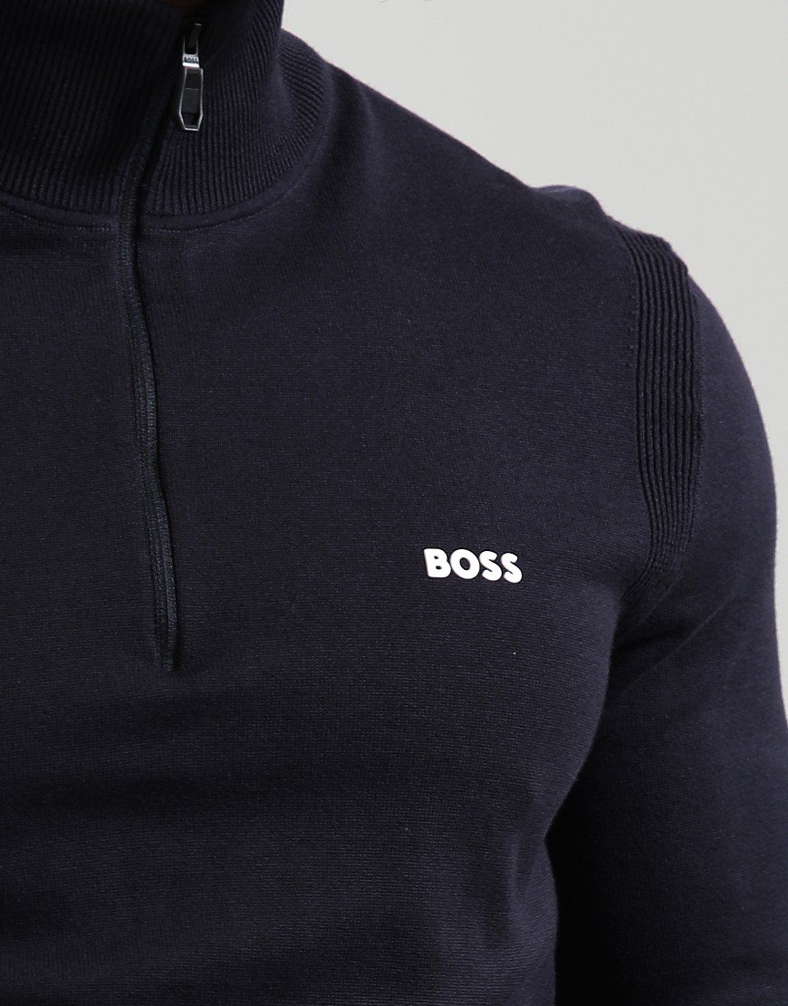 BOSS K_Ever-X Quarter Zip Knit Dark Blue