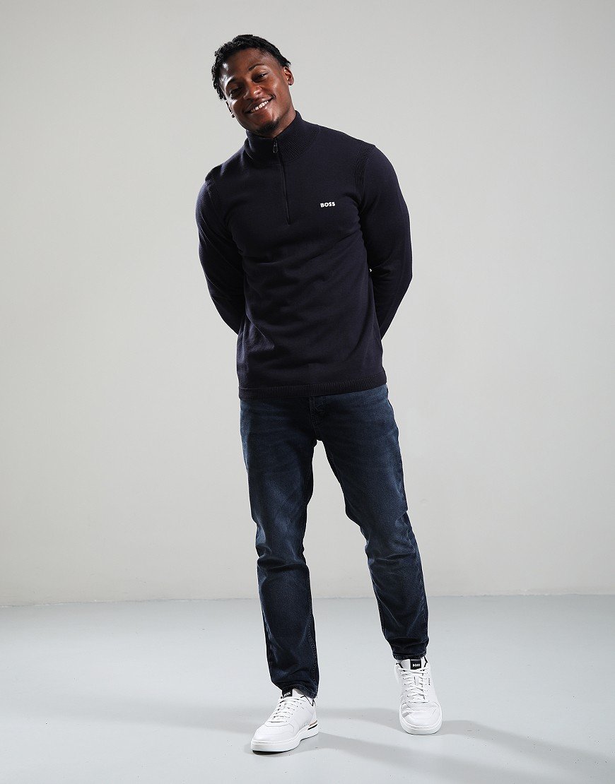 BOSS K_Ever-X Quarter Zip Knit Dark Blue