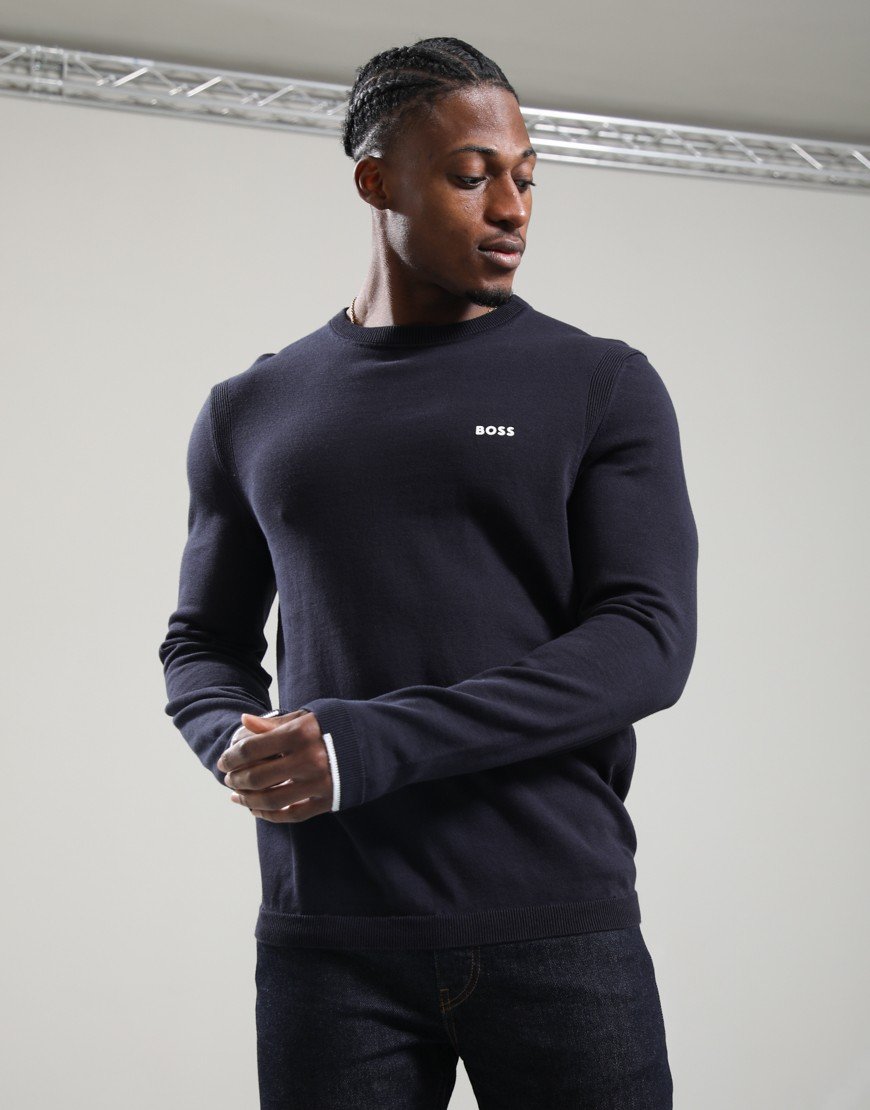 BOSS KN_Ever-X Crew Neck Dark Blue