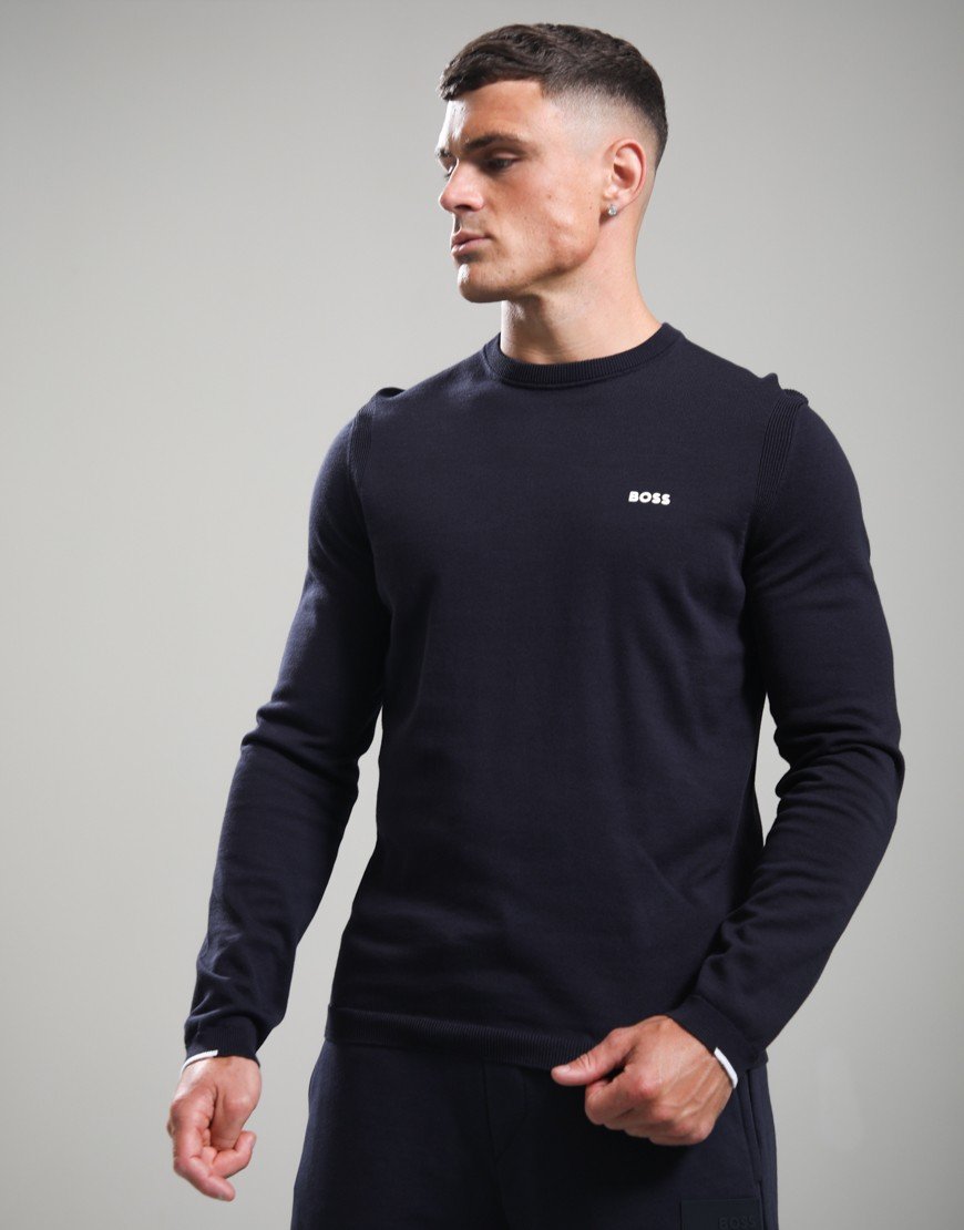 BOSS KN_Ever-X Crew Neck Dark Blue