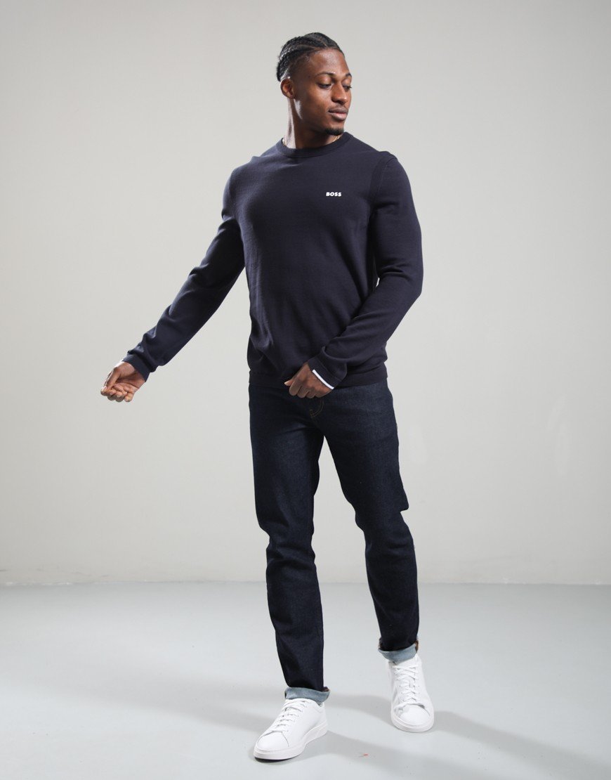 BOSS KN_Ever-X Crew Neck Dark Blue