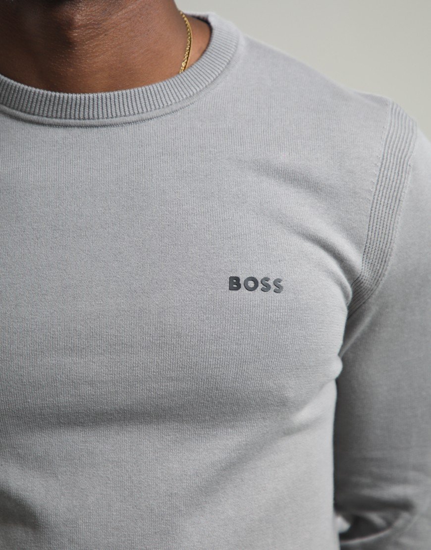 BOSS KN_Ever-X Crew Neck Knit Open Grey
