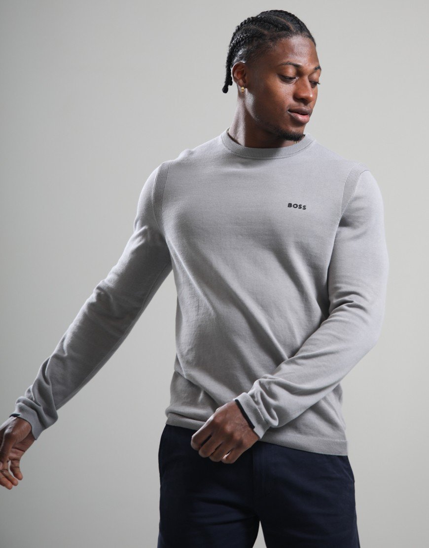 BOSS KN_Ever-X Crew Neck Knit Open Grey