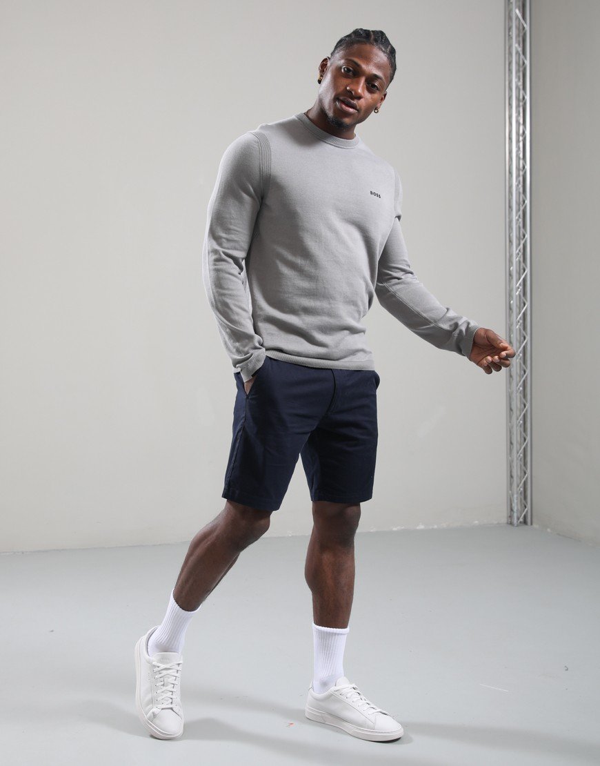 BOSS KN_Ever-X Crew Neck Knit Open Grey