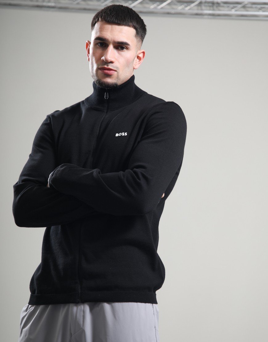 BOSS KN_Ever-X Full Zip Knit Black