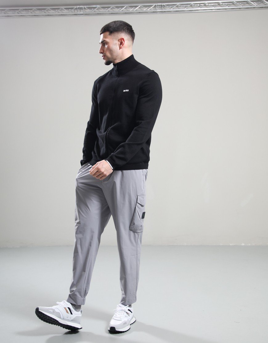 BOSS KN_Ever-X Full Zip Knit Black