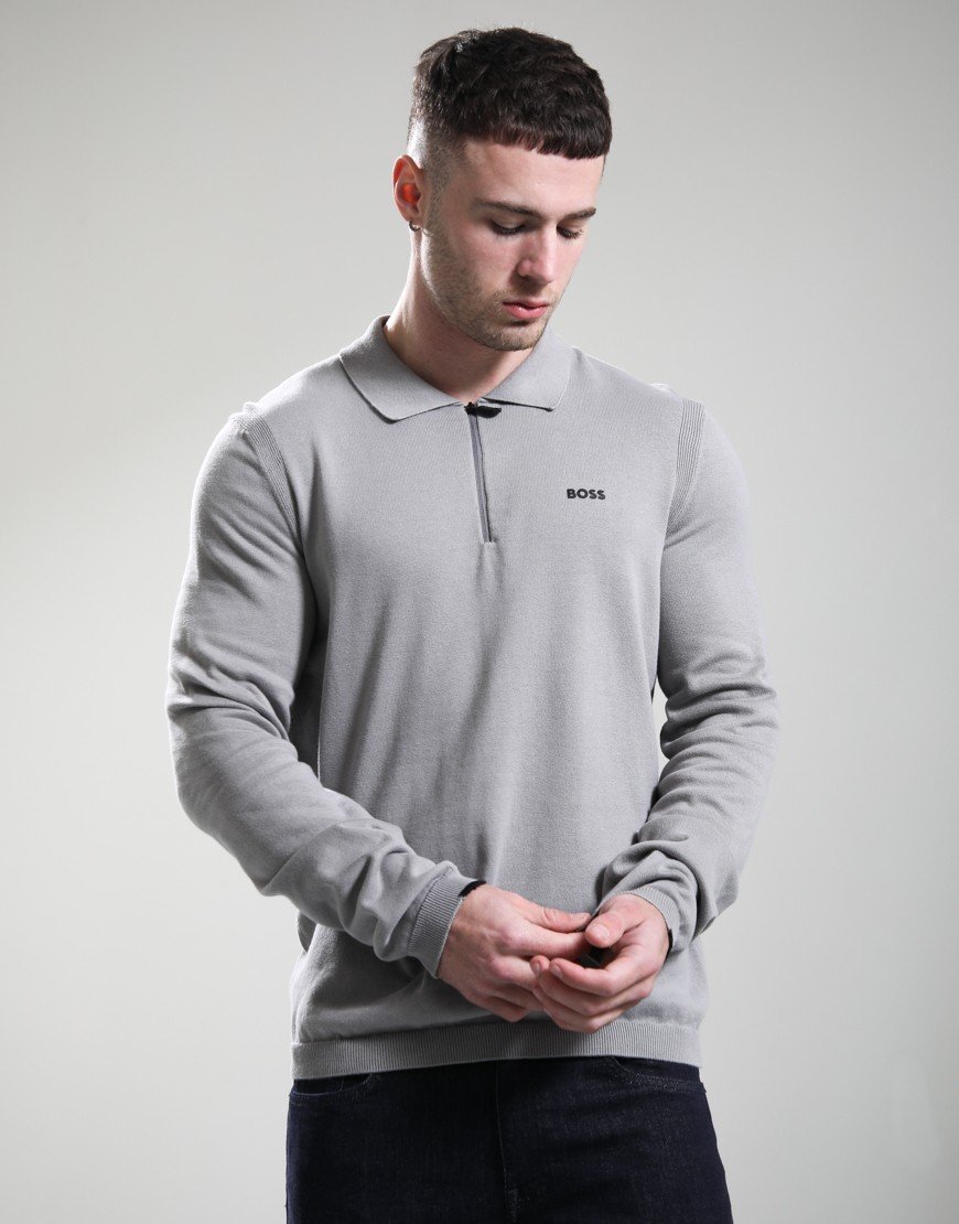 BOSS KN_Ever-X Polo Shirt Open Grey