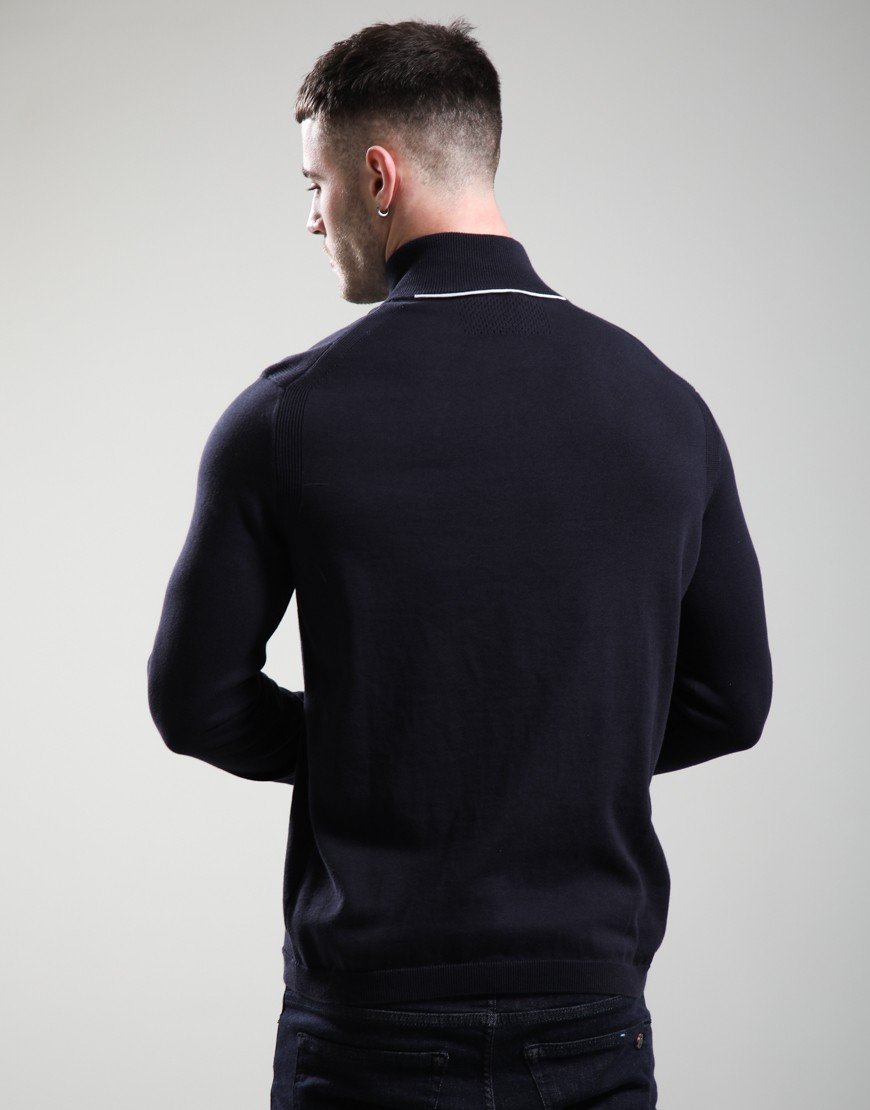BOSS KN_Ever-X Quarter Zip Knit Dark Blue