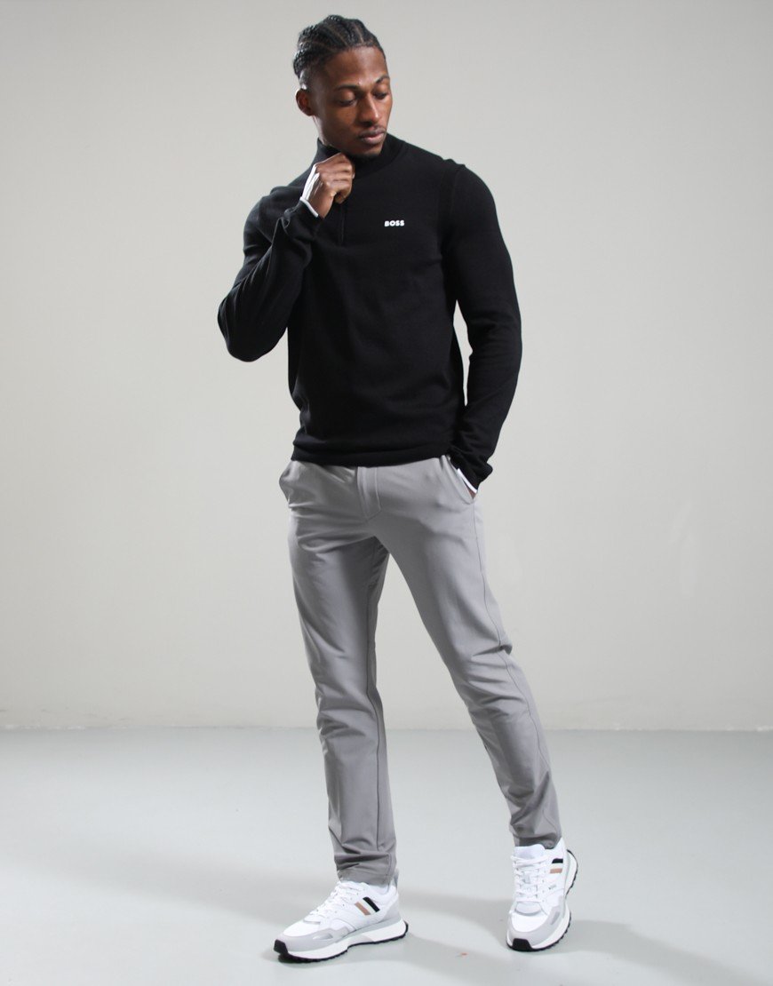 BOSS KN_Ever-X Quarter Zip Knit Black