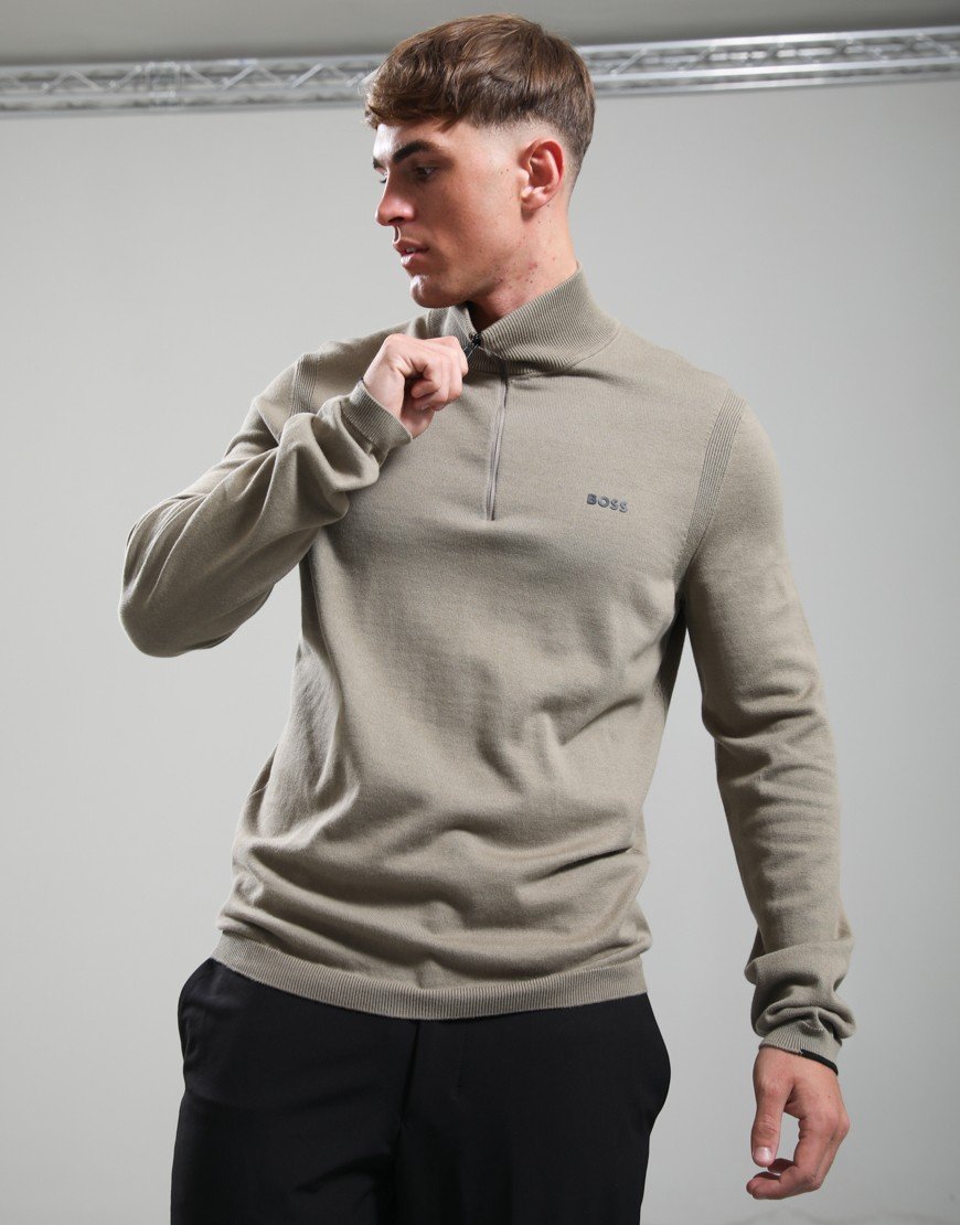 BOSS KN_Ever-X Quarter Zip Knit Light/Pastel Green