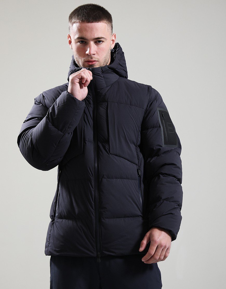 BOSS OW_Riplite Hooded Puffer Dark Blue