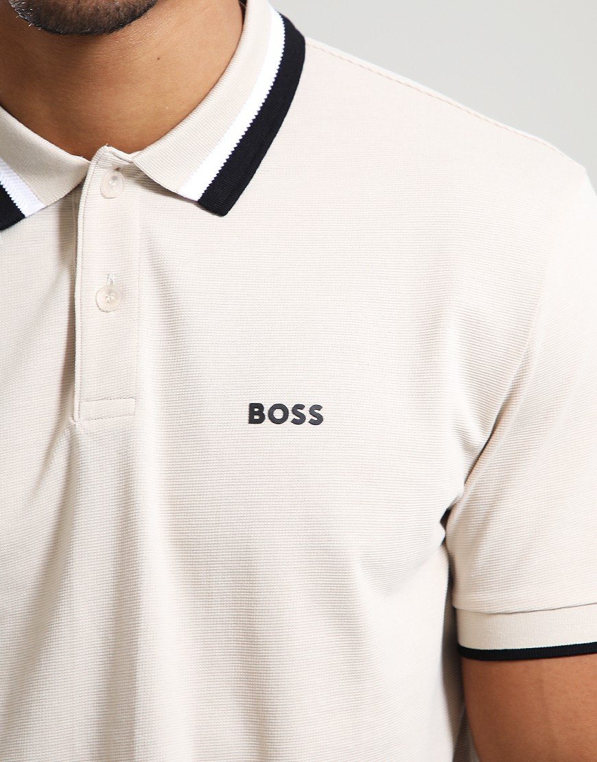 BOSS Paddy AP Heritage Polo Shirt Open Beige BOSS Paddy AP Heritage Polo Shirt Open Beige