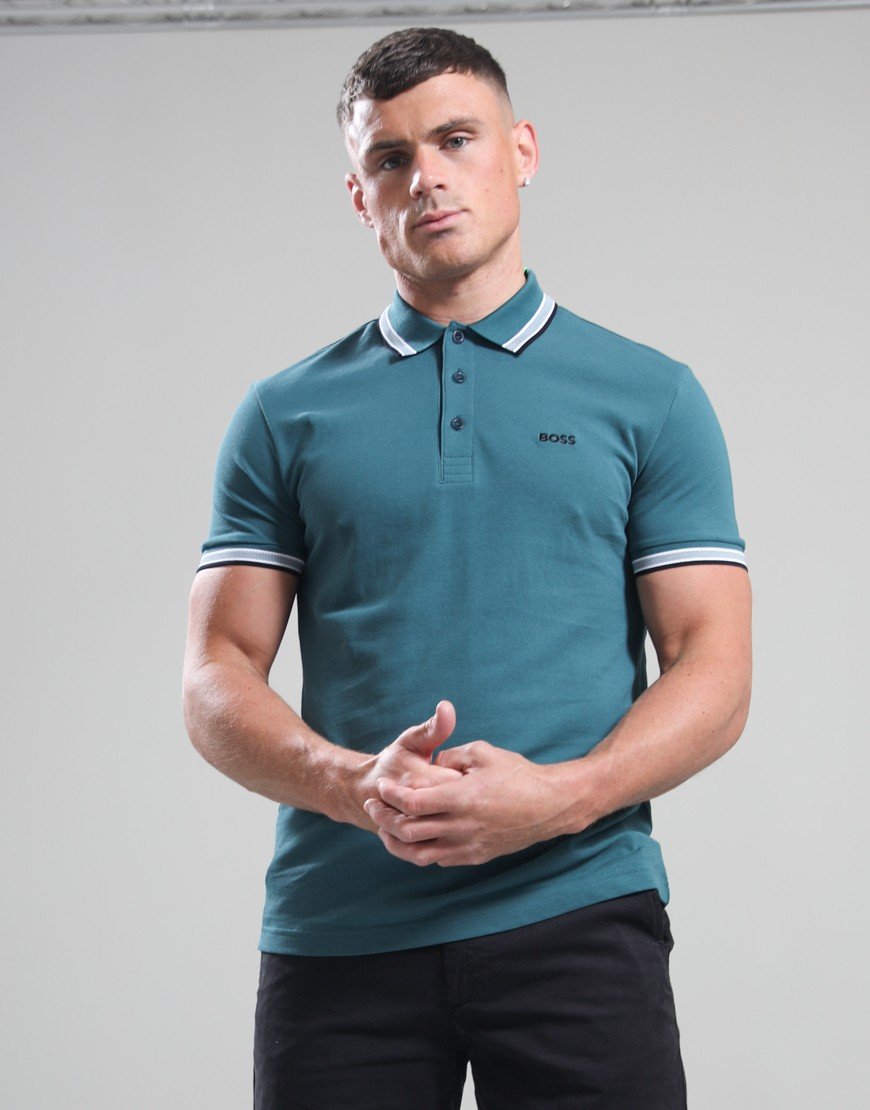 BOSS Paddy Polo Shirt Open Green