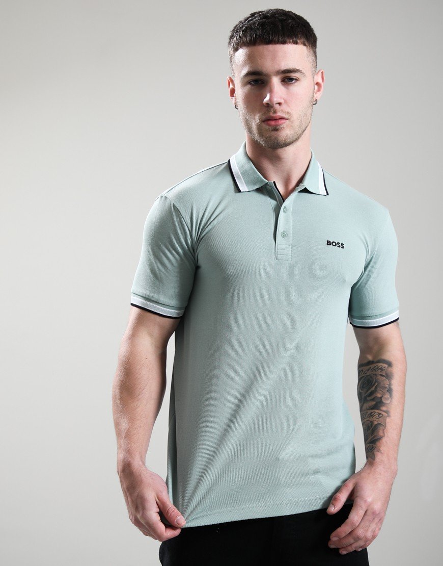 BOSS Paddy Polo Shirt Open Green