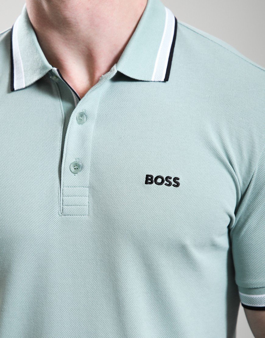 BOSS Paddy Polo Shirt Open Green