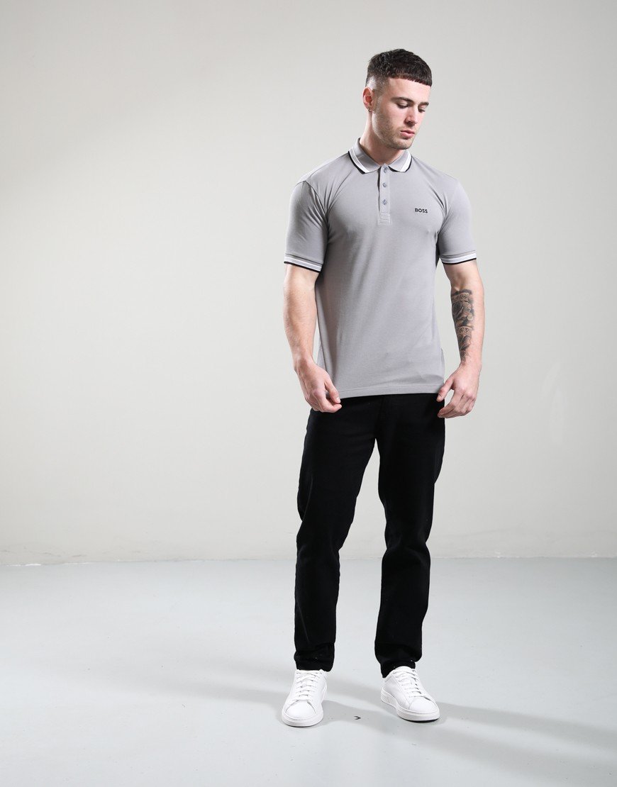 BOSS Paddy Polo Shirt Open Grey