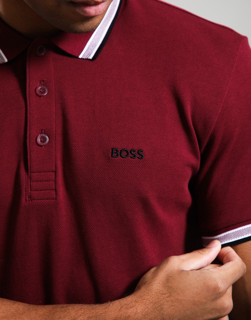 BOSS Paddy Polo Shirt Dark Pink 654