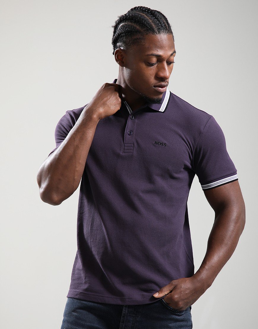 BOSS Paddy Polo Shirt Medium Purple