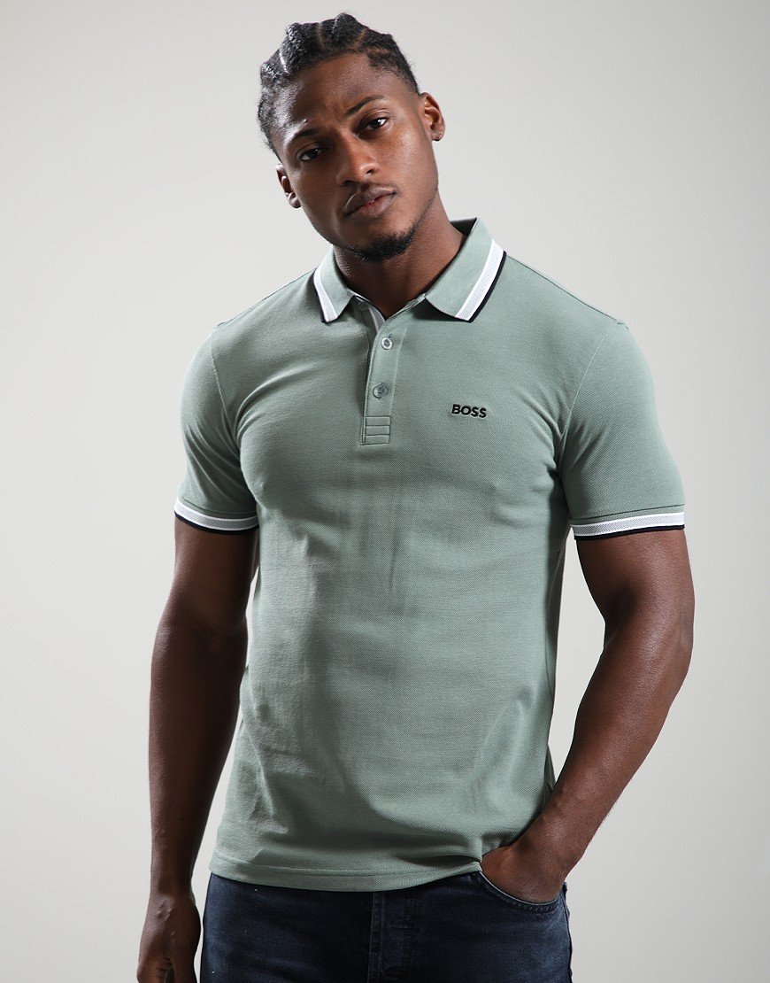 BOSS Paddy Polo Shirt Open Green