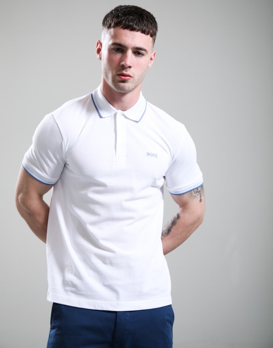 BOSS Paddy Polo Shirt Open White