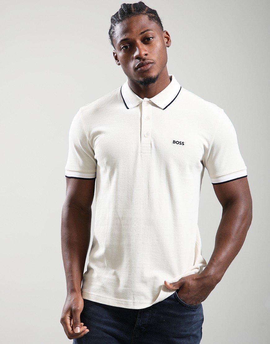 BOSS Paddy Polo Shirt Open White