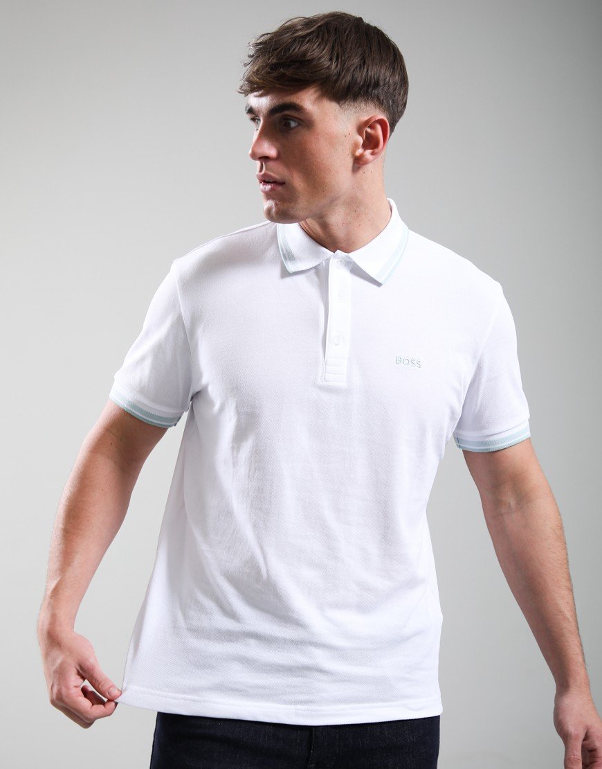 BOSS Paddy Polo Shirt Open White